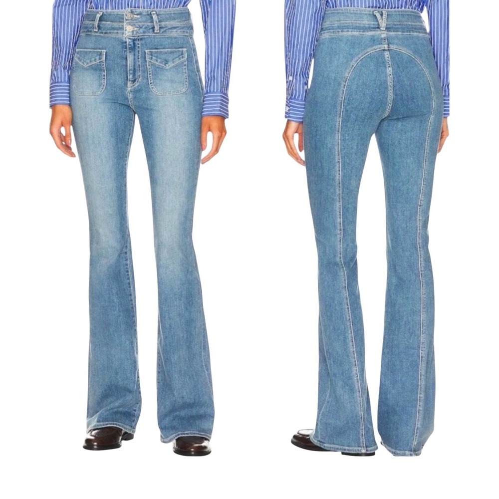 VERONICA BEARD Beverly Sz 30 High Rise Skinny Flare Jeans Silver Surfer Boho